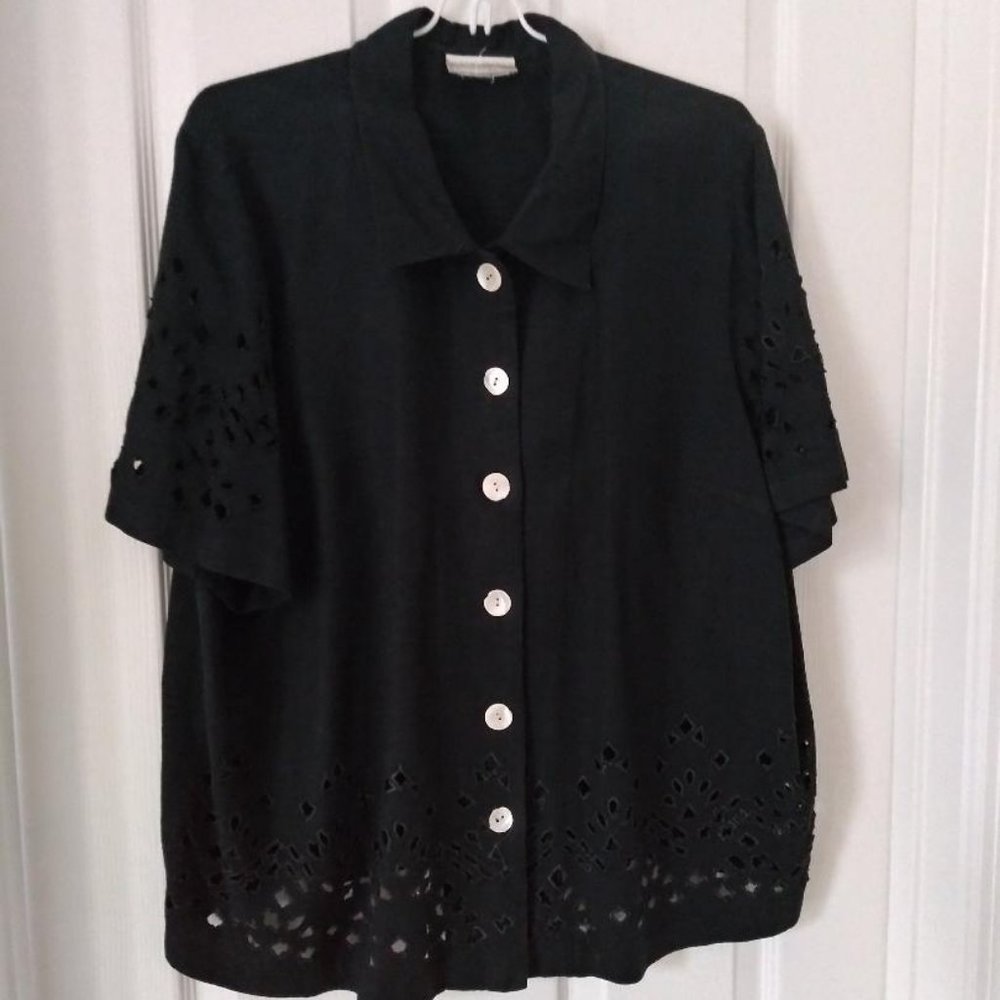 Coldwater Creek Black blouse Size XL